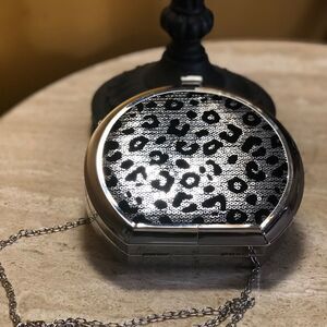 Evening bag Silver sequins/black velvet NWOT